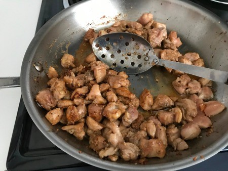 cooked chicken in pan