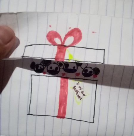 Message Box for the Frontliners (COVID19) - fold the lid down, when lifted the drawing and message are visible