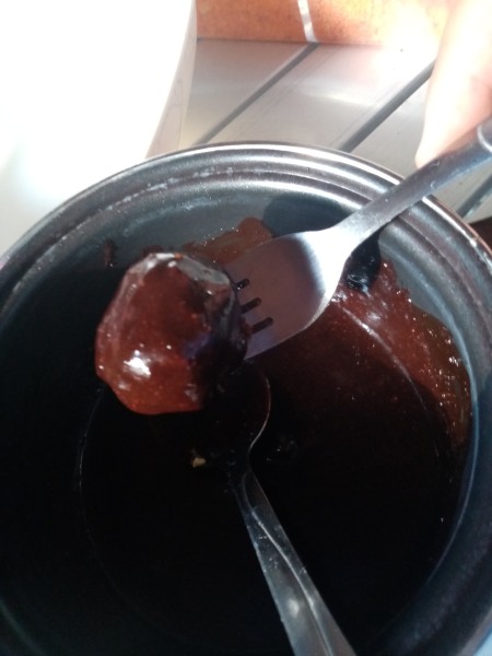 cake dipped in Chocolate