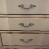 Desk Drawer Stuck Closed - three drawers on a white and gold trim desk