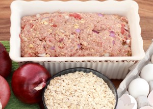 A meatloaf before it has been baked.