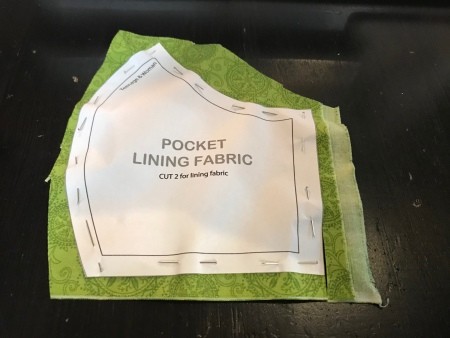 Non-Pleated Face Mask - pin lining pattern to fabric