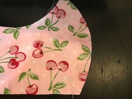 Non-Pleated Face Mask - pins removed, tie and trim thread, repeat with lining