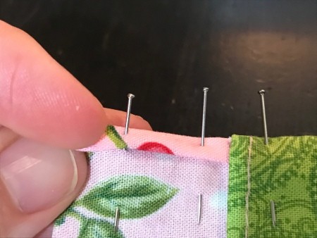 Non-Pleated Face Mask - fold in 1/8" and then fold again and pin