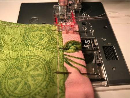 Non-Pleated Face Mask - sew along the folded main piece 1/8" seam, this creates the channel for the elastic