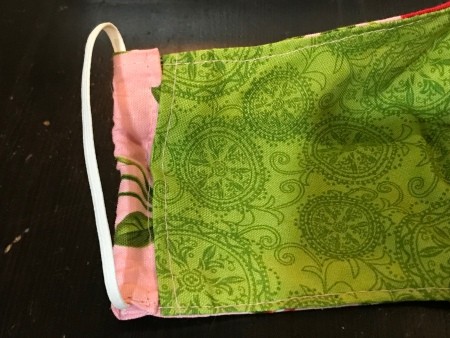 Non-Pleated Face Mask - slide elastic so that the end is inside the channel