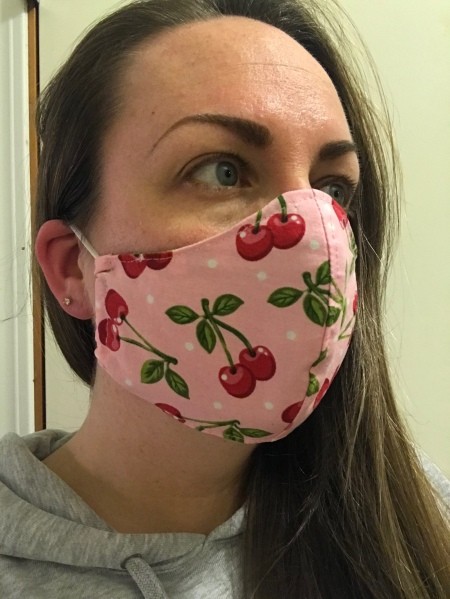 Non-Pleated Face Mask - mask worn with elastic over the ears