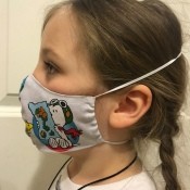 Non-Pleated Face Mask - child's mask from the side