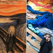 Remaking 'The Scream'- montage of the painting and the recreation