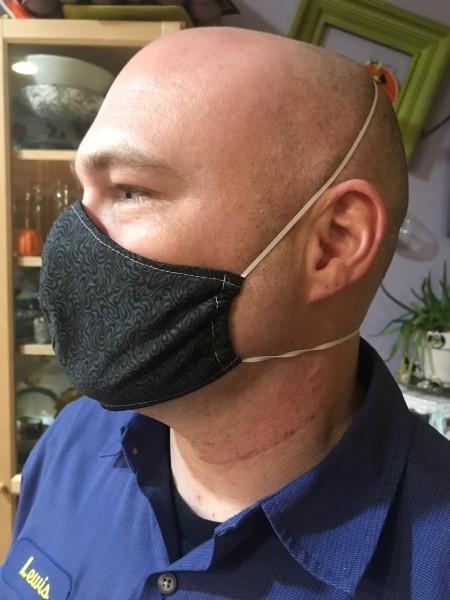 Non-Pleated Face Mask - man's mask from the side