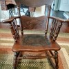 Age and Value of a Murphy Rocking Chair - antique rocking chair with leather on seat