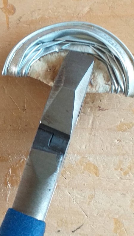 Orchid Made from Empty Nespresso Coffee Cups - hold center with  flat pliers/forceps