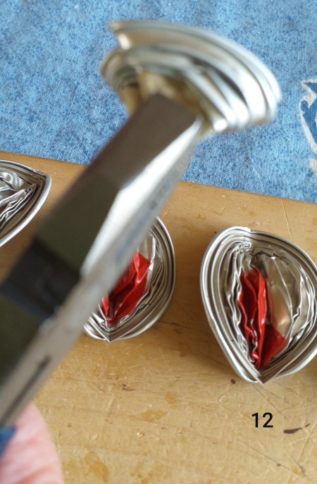 Orchid Made from Empty Nespresso Coffee Cups -  folding in half again from side to side