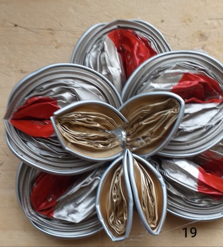 Orchid Made from Empty Nespresso Coffee Cups - final folded cup added to the centere