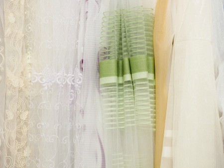 A selection of translucent curtains.