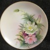 Value of Noritake Dinner Plates - white plate with gold trim and floral and leaf spray with arching bud