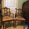 Age and Value of Older Bassett Chairs - two chairs one has arms, upholstered seats