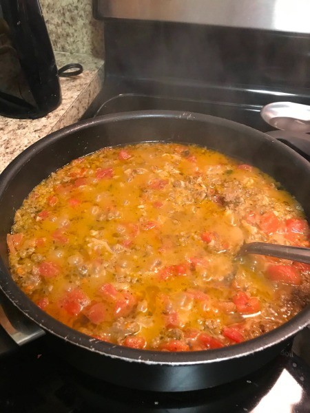 pepper stuffing in pan