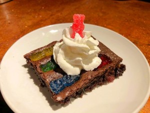 Sour Gummy Brownie on plate