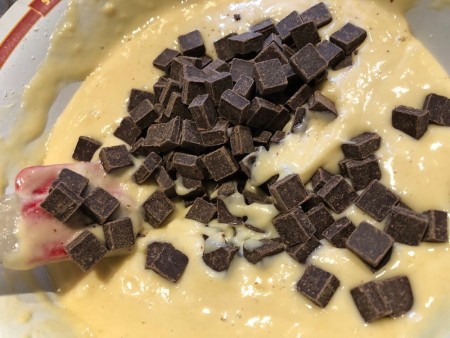 adding Chocolate Chunks to Pancake batter