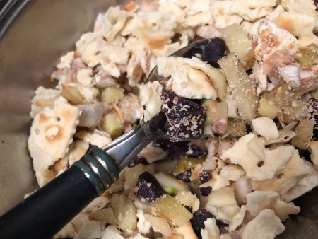 mixing stuffing ingredients