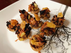 baked Crispy Stuffed Mushrooms on plate