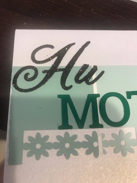 Simple Paint Chip Mother's Day Cards - closeup of the letter "u" which will need to be made into an "a"