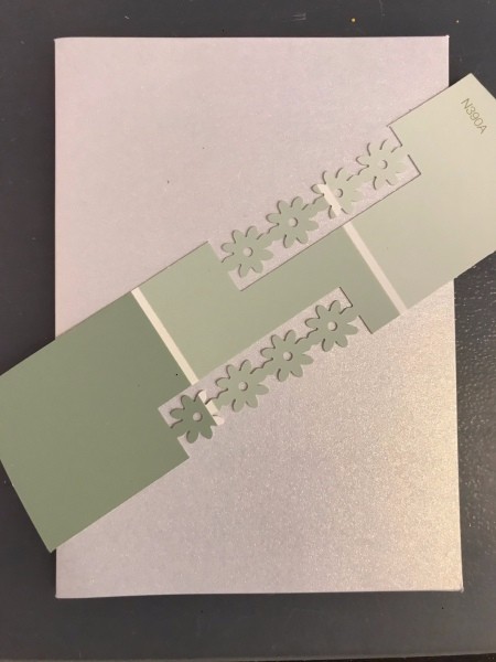 Simple Paint Chip Mother's Day Cards - second card has the paint chip also embellished with the paper cutter and positioned horizontally on the card face