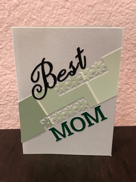 Simple Paint Chip Mother's Day Cards - letter stickers available were used to spell out Best Mom