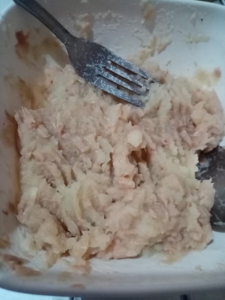 mashed potatoes & tuna mixed