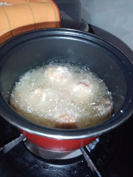 Croquettes cooking in oil