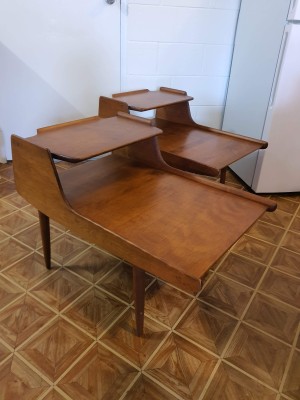 Value of Conant Ball Side Tables - two matching stepped end tables