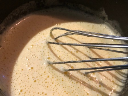 mixing eggs & cream