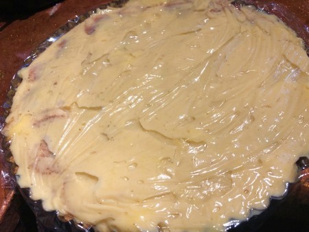 plastic on Banana Cream Pie