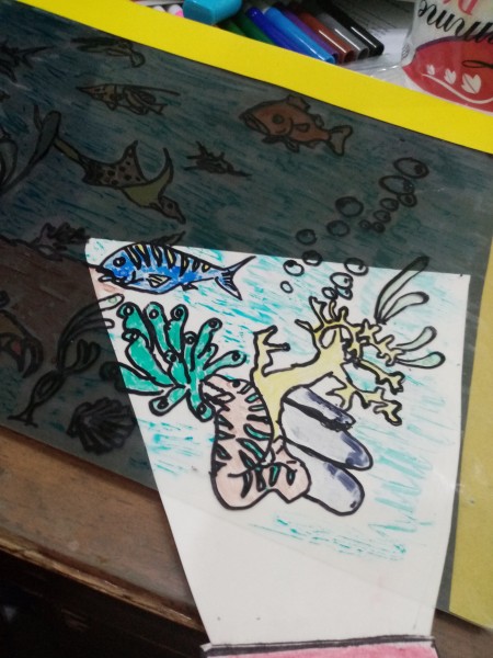 Plastic Folder Aquarium - flashlight under the corner of the aquarium