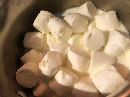 marshmallows in pan