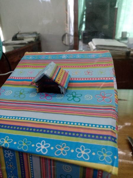 Home Shaped Money Bank - create a peak roof style dormer window with a larger opening for the bills