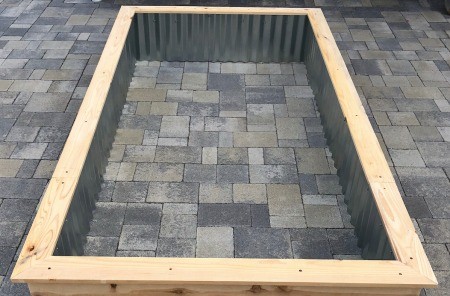 Galvanized Roofing Raised Bed - corrugated panels attached