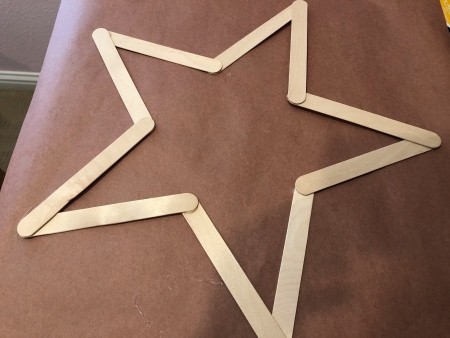 Minimal Star Craft Stick Wreath - sticks glued together