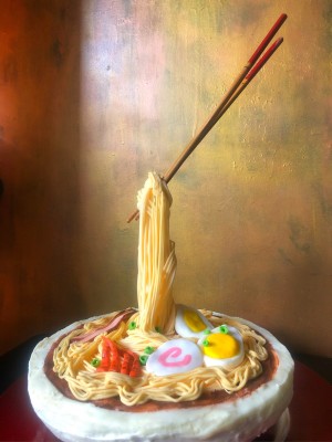 Gravity-Defying Ramen Cake - finished cake