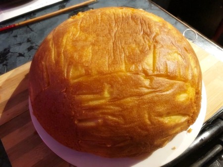 Gravity-Defying Ramen Cake - bake, cool, and flip out onto a large tray or plate