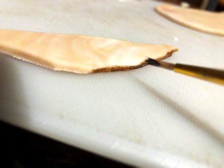 Gravity-Defying Ramen Cake - cut crescents for the meat slices and color the edges with brown food color