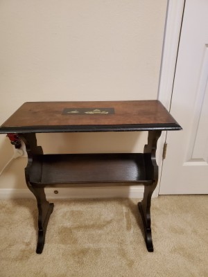 Value of an Antique Magazine Rack Side Table - rectangular table with shelf