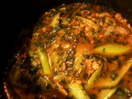 Celery and Herb Stew simmering