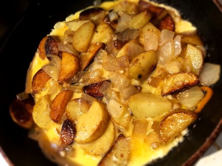 cooked Potato Pepper Omelette