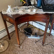 Value of a Brandt Table - curved plywood with mahogany veneers vintage table