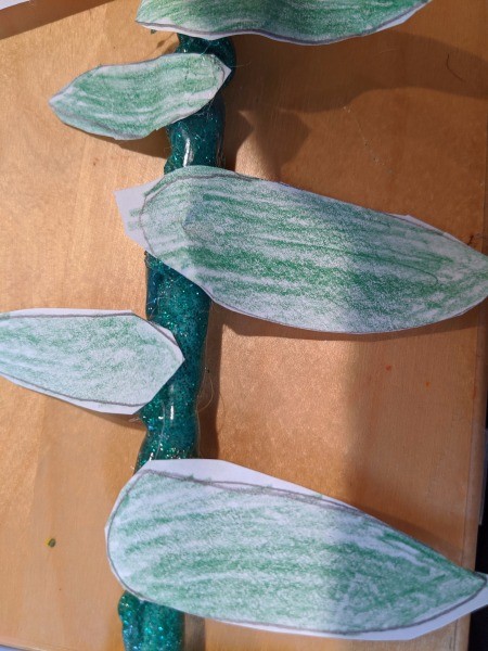 Felt Flower Wand - leaves