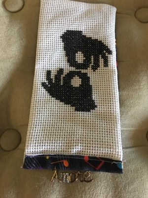 Personalized Cross Stitch Bookmark - finished bookmark