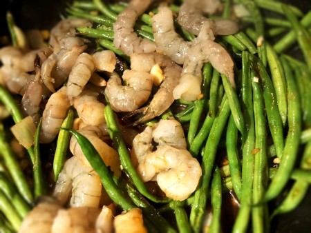 Shrimp added to Green Beans