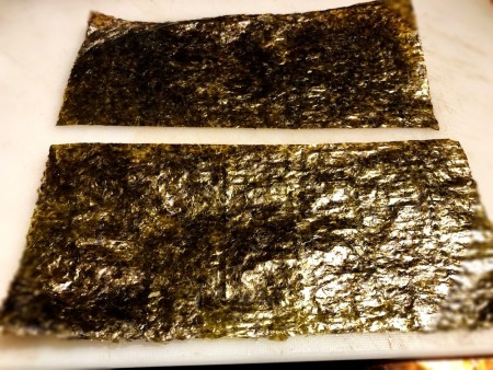 spread out seaweed sheets
